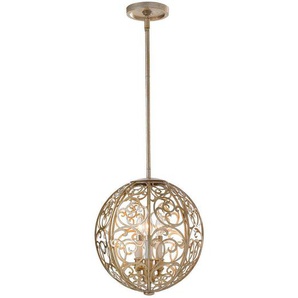 Elstead Lighting Kronleuchter Elstead Arabesque, Silber, Gold, Metall, 48.4 cm, Grüner Punkt, RoHS, Lampen & Leuchten, Innenbeleuchtung, Hängelampen, Kronleuchter