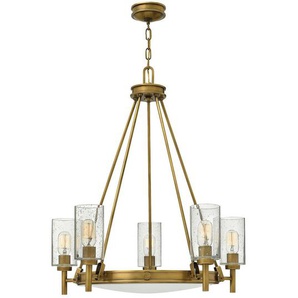 Elstead Lighting Kronleuchter Elstead HK-Collier, Messing, Metall, Glas, 68.5x93.2 cm, Grüner Punkt, RoHS, Lampen & Leuchten, Innenbeleuchtung, Hängelampen, Kronleuchter