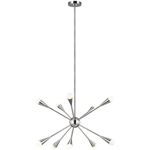 Elstead Lighting Kronleuchter Elstead Jax, Nickel, Metall, Glas, 47.7 cm, Grüner Punkt, RoHS, Lampen & Leuchten, Innenbeleuchtung, Hängelampen, Kronleuchter