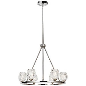 Elstead Lighting Kronleuchter Elstead Rubin, Nickel, Metall, Glas, 65 cm, Grüner Punkt, RoHS, Lampen & Leuchten, Innenbeleuchtung, Hängelampen, Kronleuchter