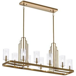 Elstead Lighting Kronleuchter Elstead Kimrose, Messing, Metall, Glas, 55.8x32.5x113.7 cm, Grüner Punkt, RoHS, höhenverstellbar, Lampen & Leuchten, Innenbeleuchtung, Hängelampen, Kronleuchter