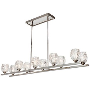 Elstead Lighting Kronleuchter Elstead Rubin, Nickel, Metall, Glas, 123.8x39.4x25.7 cm, Grüner Punkt, RoHS, Lampen & Leuchten, Innenbeleuchtung, Hängelampen, Kronleuchter