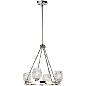 Elstead Lighting Kronleuchter Elstead Rubin, Nickel, Metall, Glas, 62.1 cm, Grüner Punkt, RoHS, Lampen & Leuchten, Innenbeleuchtung, Hängelampen, Kronleuchter