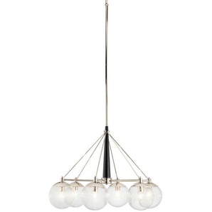 Elstead Lighting Kronleuchter Elstead Marilyn, Nickel, Metall, Glas, 76.8 cm, Grüner Punkt, RoHS, höhenverstellbar, Lampen & Leuchten, Innenbeleuchtung, Hängelampen, Kronleuchter