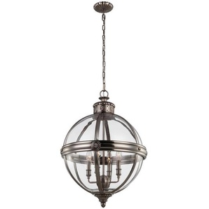 Elstead Lighting Kronleuchter Elstead FE-Adams, Nickel, Metall, Glas, 83.2 cm, Grüner Punkt, RoHS, Lampen & Leuchten, Innenbeleuchtung, Hängelampen, Kronleuchter