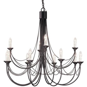 Elstead Lighting Kronleuchter Elstead Black, Schwarz, Metall, 86.5 cm, Grüner Punkt, RoHS, Lampen & Leuchten, Innenbeleuchtung, Hängelampen, Kronleuchter