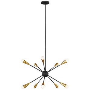 Elstead Lighting Kronleuchter Elstead Jax, Schwarz, Metall, Glas, 47.7 cm, Grüner Punkt, RoHS, Lampen & Leuchten, Innenbeleuchtung, Hängelampen, Kronleuchter