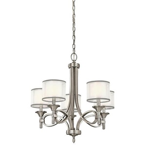 Elstead Lighting Kronleuchter Elstead Lacey, Silber, Metall, Glas, 75.6 cm, Grüner Punkt, RoHS, höhenverstellbar, Lampen & Leuchten, Innenbeleuchtung, Hängelampen, Kronleuchter