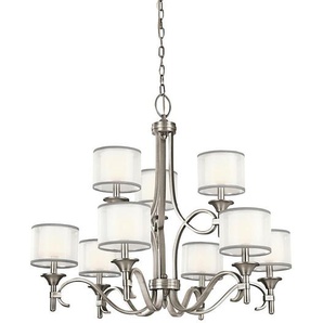 Elstead Lighting Kronleuchter Elstead Lacey, Silber, Metall, Glas, 84.9 cm, Grüner Punkt, RoHS, höhenverstellbar, Lampen & Leuchten, Innenbeleuchtung, Hängelampen, Kronleuchter