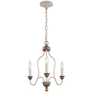 Elstead Lighting Kronleuchter Elstead Hartsville, Weiß, Kernbuche, Metall, Glas, 59.7 cm, Grüner Punkt, RoHS, Lampen & Leuchten, Innenbeleuchtung, Hängelampen, Kronleuchter