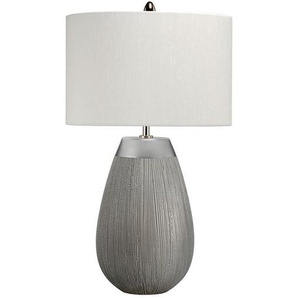 Elstead Lighting Tischleuchte Elstead Harrow, Silber, Metall, Textil, Keramik, 54 cm, Grüner Punkt, RoHS, Lampen & Leuchten, Innenbeleuchtung, Tischlampen, Tischlampen