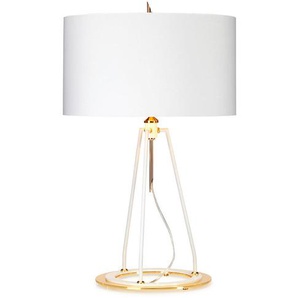 Elstead Lighting Tischleuchte Elstead Ferrara, Weiß, Gold, Metall, Textil, 73.7 cm, Grüner Punkt, RoHS, Lampen & Leuchten, Innenbeleuchtung, Tischlampen, Tischlampen