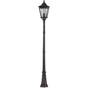 Elstead Lighting Wegeleuchte Elstead Cotsln, Schwarz, Metall, Glas, 257 cm, Grüner Punkt, RoHS, Lampen & Leuchten, Aussenbeleuchtung, Wegbeleuchtung, Wegeleuchten