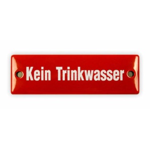 Emailschild 12,5 x 4 cm, Kein Trinkwasser