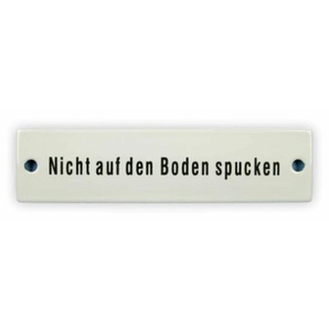 Emailschild 14 x 3,5 cm, Nicht auf den Boden spucken