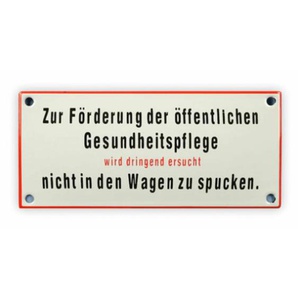 Emailschild 17 x 8 cm, Zur Förderung der öffentlichen Gesundheitspflege...