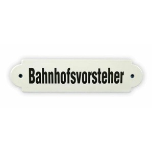 Emailschild 20 x 5 cm, Bahnhofsvorsteher