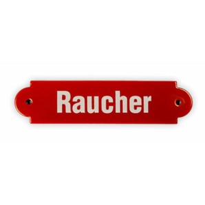 Emailschild 20 x 5 cm, Raucher