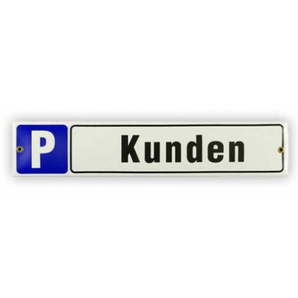 Emailschild 40 x 8 cm, P Kunden