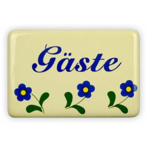 Emailschild 6 x 4 cm, Gäste, Blümchen