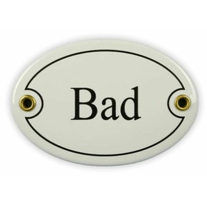 Emailschild oval, 10,5 x 7 cm, Bad