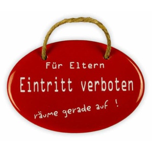 Emailschild oval, 10,5 x 7 cm, Für Eltern Eintritt verboten