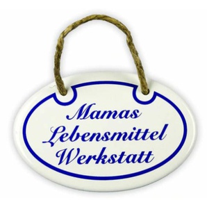 Emailschild oval, 10,5 x 7 cm, Mamas Lebensmittel Werkstatt