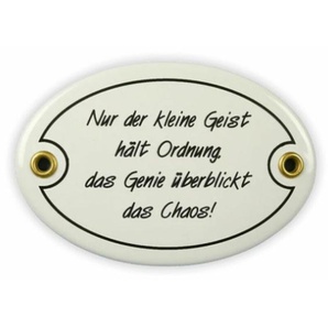 Emailschild oval, 10,5 x 7 cm, Nur der kleine Geist…