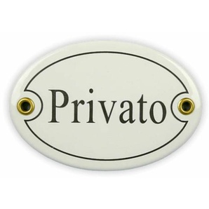 Emailschild oval, 10,5 x 7 cm, Privato