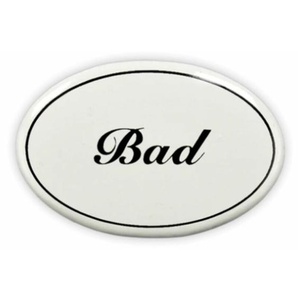 Emailschild oval, 6 x 4 cm, Bad, zum Kleben