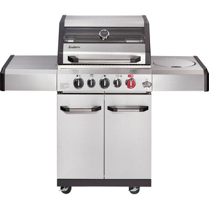 Gasgrill ENDERS Kansas II Pro 3 SIK Turbo Grills Gr. B/H/T: 142cm x 118cm x 64cm, silberfarben (edelstahlfarben) BxTxH: 142x64x118 cm