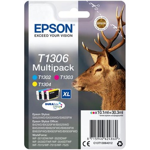 EPSON »T1306« Hirsch Tintenpatronen Multipack Cyan/Magenta/Gelb