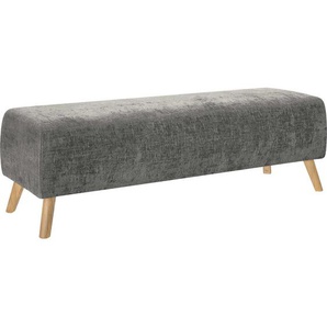 Esposa Bettbank, Dunkelgrau, Textil, Holz, Eiche, vollmassiv, 145x45x48 cm, Wohnzimmer, Hocker, Sitzhocker