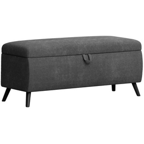 Esposa Bettbank, Schwarz, Holz, Textil, Buche, massiv,vollmassiv, 145x45x50 cm, Truhe im Sitz, Wohnzimmer, Hocker, Sitzhocker