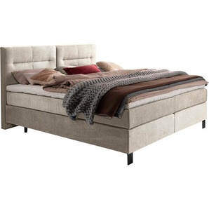 Esposa Boxspringbett, Beige, Textil, H2, 7-Zonen, Höhe ca. 21 cm, 200x220 cm, Über- und Sondergrößen erhältlich, Stoffauswahl, in verschiedenen Größen Härtegradauswahl, Schlafzimmer, Betten, Boxspringbetten