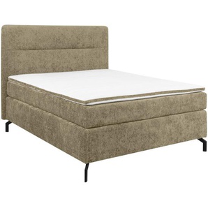 Esposa Boxspringbett, Cappuccino, Textil, H3, Höhe ca. 17 cm, 140x200 cm, Stoffauswahl, Topper durchgehend, Matratze in verschiedenen Härtegraden erhältlich, Schlafzimmer, Betten, Boxspringbetten