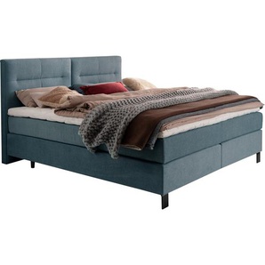 Esposa Boxspringbett, Graublau, Textil, H2 + H3, 7-Zonen, Höhe ca. 21 cm, 200x220 cm, Über- und Sondergrößen erhältlich, Stoffauswahl, in verschiedenen Größen Härtegradauswahl, Schlafzimmer, Betten, Boxspringbetten