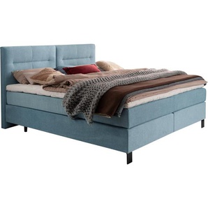 Esposa Boxspringbett, Pastellblau, Textil, H2 + H3, 7-Zonen, Höhe ca. 21 cm, 200x220 cm, Über- und Sondergrößen erhältlich, Stoffauswahl, in verschiedenen Größen Härtegradauswahl, Schlafzimmer, Betten, Boxspringbetten