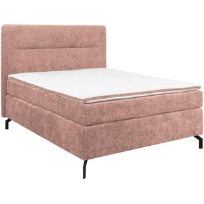 Esposa Boxspringbett, Rosa, Textil, H3, Höhe ca. 17 cm, 140x200 cm, Stoffauswahl, Topper durchgehend, Matratze in verschiedenen Härtegraden erhältlich, Schlafzimmer, Betten, Boxspringbetten