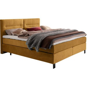 Esposa Boxspringbett, Senfgelb, Textil, H2 + H3, 7-Zonen, Höhe ca. 21 cm, 240x220 cm, Über- und Sondergrößen erhältlich, Stoffauswahl, in verschiedenen Größen Härtegradauswahl, Schlafzimmer, Betten, Boxspringbetten