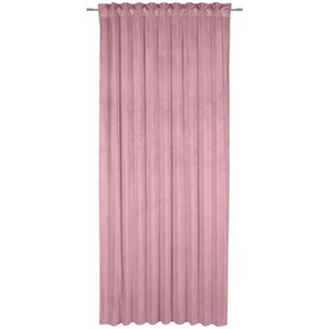 Esposa Fertigvorhang Pablo, Rosa, Textil, Uni, 135x245 cm, Textiles Vertrauen - Oeko-Tex®, für Stange und Schiene geeignet, Samtoptik, mit Kombiband, Wohntextilien, Gardinen & Vorhänge, Fertiggardinen, Fertiggardinen