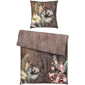 Esposa Wendebettwäsche, Taupe, Textil, Blume, 155x220 cm, pflegeleicht, hautfreundlich, schadstoffgeprüft, Schlaftextilien, Bettwäsche, Bettwäsche, Renforcé-Bettwäsche