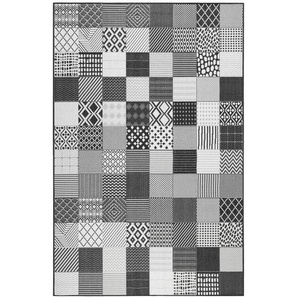 Esprit Outdoorteppich Chester, Schwarz, Weiß, Textil, Patchwork, rechteckig, 120x170 cm, Textiles Vertrauen - Oeko-Tex®, Hohenstein, AZO-frei, Oeko-Tex® Standard 100, für Fußbodenheizung geeignet, in verschiedenen Größen erhältlich, Fasern thermofixiert