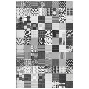 Esprit Outdoorteppich Esprit, Schwarz, Weiß, Textil, Patchwork, rechteckig, 133x200 cm, Textiles Vertrauen - Oeko-Tex®, Hohenstein, AZO-frei, Oeko-Tex® Standard 100, für Fußbodenheizung geeignet, in verschiedenen Größen erhältlich, Fasern thermofixiert