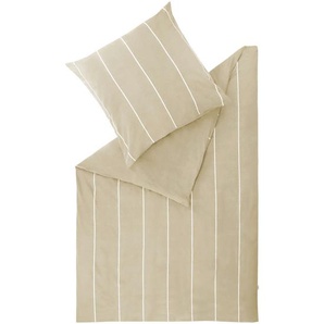 Esprit Wendebettwäsche E-HarpStripe-F, Creme, Beige, Textil, Streifen, 135x200 cm, Oeko-Tex® Standard 100, BCI (Better Cotton Initiative), pflegeleicht, atmungsaktiv, hautfreundlich, angenehm wärmend, bügelleicht, schadstoffgeprüft, samtiger Griff, weiche