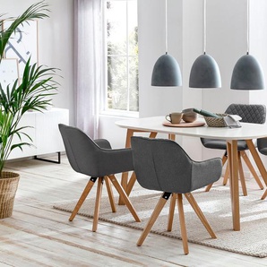 Essgruppe SALESFEVER Sitzmöbel-Sets grau Essgruppen bestehend aus 4 modernen Polsterstühlen und einem 160 cm breiten Tisch