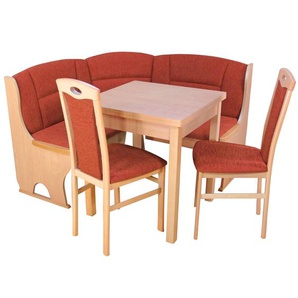 Essgruppe Topher mit ausziehbarem Tisch, 2 Stühlen und 1 Bank