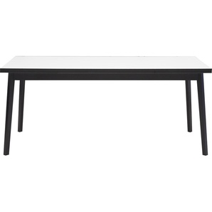 Esstisch HAMMEL FURNITURE Basic Single, schnell innenliegende Einlegeplatten ausziehbar Tische Gr. B/H/T: 180cm x 76cm x 80cm, Auszugsplatte, schwarz-weiß (weiß/schwarz + schwarz weiß) 180(280)x80 cm, Melamin Massivholz, stabiler dänische Design Tisch