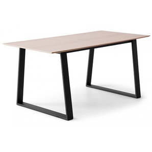 Esstisch HAMMEL FURNITURE Meza by Hammel Tische Gr. B/H: 165 cm x 73,5 cm, Einlegeplatten, beige (natur, schwarz, natur) Esstische rechteckig rechteckige Tischplatte MDF.Trapez Metallgestell, mit 2 Einlegeplatten