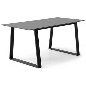 Esstisch HAMMEL FURNITURE Meza by Hammel Tische Gr. B/H: 165 cm x 73,5 cm, Einlegeplatten, grau (graphit, schwarz, graphit) Esstische rechteckig rechteckige Tischplatte MDF.Trapez Metallgestell, mit 2 Einlegeplatten